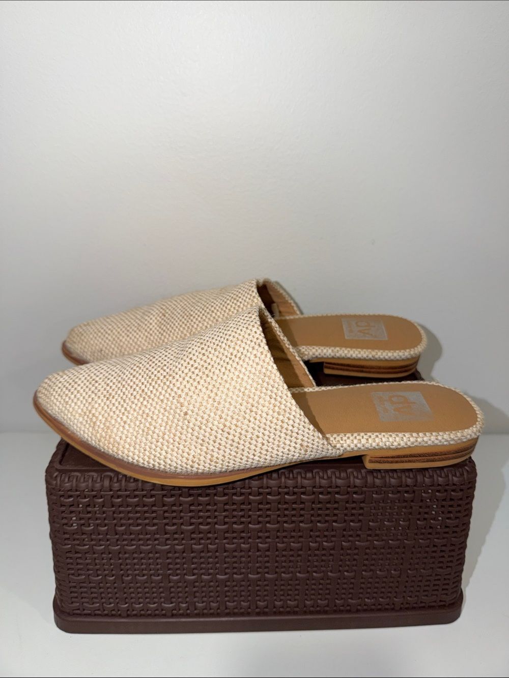 DV 8 Linen Ivory Textured IANTHE Slip On Mules Mules